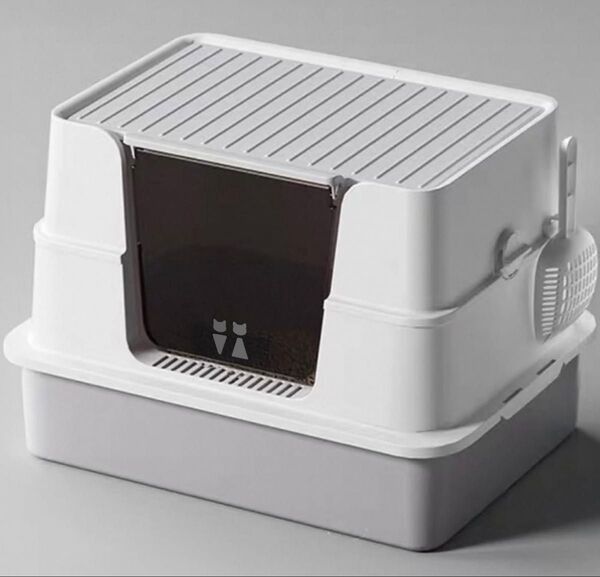 CatsToy キャッツトイ 猫トイレ 大型 猫用トイレ本体 快適ワイド 蓋つき 入口低め 清潔 ねこ トイレ