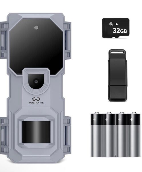 トレイルカメラ Full HD 野生動物監視カメラ 乾電池式 小型 防犯カメラ 3200万画素 1080p対応 内蔵マイクIP67