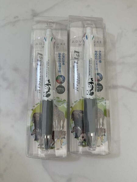 ジェットストリーム 4&1 多機能ペン 2本セット パンダ アドベンチャーワールド