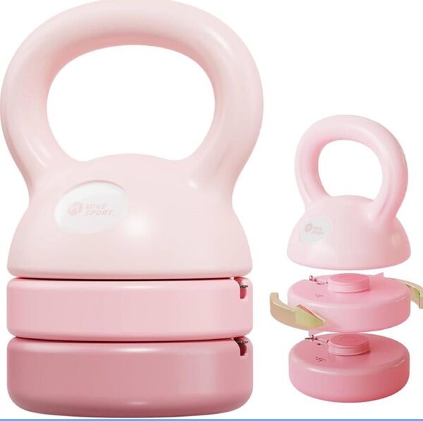 可変式ケトルベル 3in1 初心者向け 5LB 8LB 12LB プレート調節可能 自宅トレーニングジム おしゃれ 筋トレ
