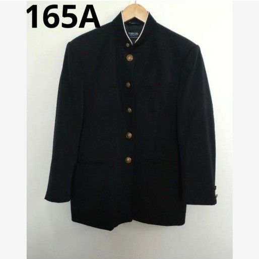 コスプレ品 標準学生服 上下セット 男子 165A 学ラン 長袖 黒 フォーマル