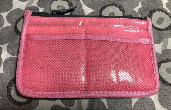 限定ピンクラメデザイン大人気バッグインバッグ新品 短財布