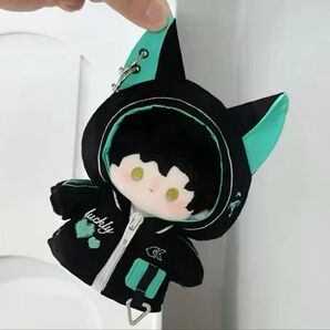 着せ替えぬいぐるみ ネコ耳パーカー グリーン 10cm 新品