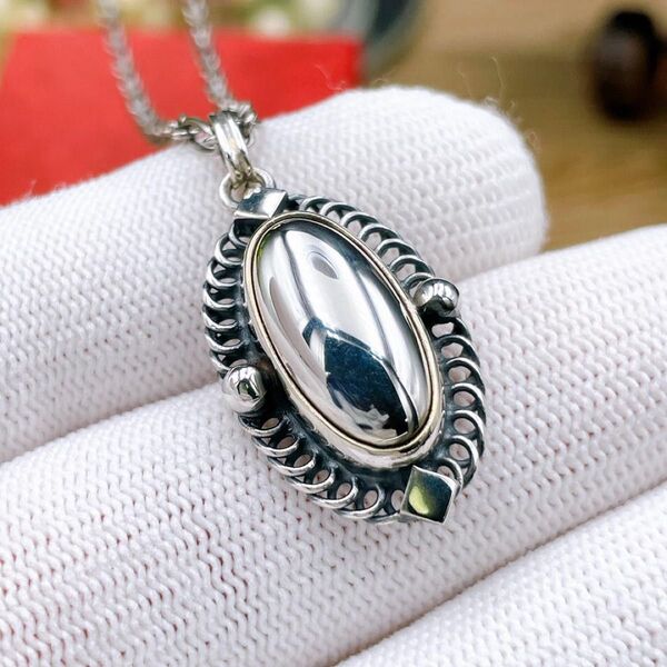 ◇ジョージジェンセン◇GEORG JENSEN イヤー ネックレス 2004年 925 シルバー オーバル