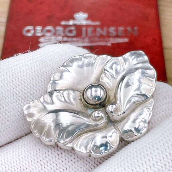 ◇ジョージジェンセン◇GEORG JENSEN 107 ブローチ フラワー Ag925 シルバー ブランド