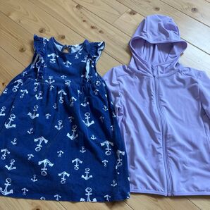 子ども服 2着セット ワンピース100cm エアリズム110cm