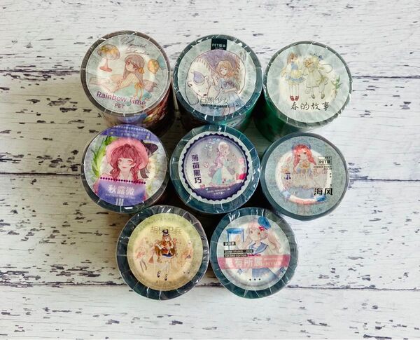 まとめ売り8種 海外マステ 人物マステ マスキングテープ 新品 巻売り 女の子マステ