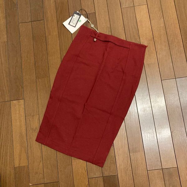 ★新品★タグ付き★ピンコ★PINKO★赤 ワインレッド タイトスカート 膝下 46 M