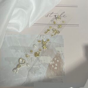 耳ツボジュエリー 耳つぼジュエリー リボン ゴールド 金粒 20粒 ステンレス製