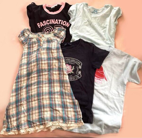 140cm 女の子 子供服 6枚 セット売り 半袖 ワンピース 夏物
