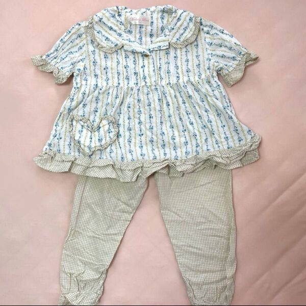 ワンピース 長ズボン 上下 セット売り 女の子 子供服 100cm