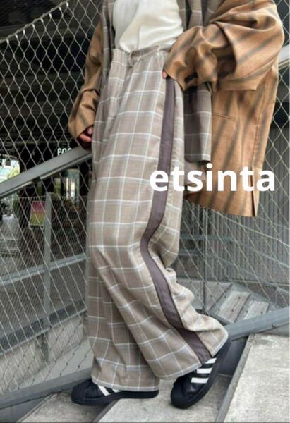 新品タグ付☆ etsinta エシンタ リメイクスラックスパンツ