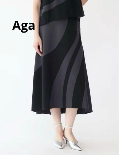 新品タグ付☆ Aga アーガ パネルデザインヘムラインスカート