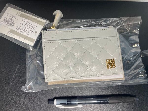 【新品】フラグメントケース ミニ財布 キルティング キルト グレー
