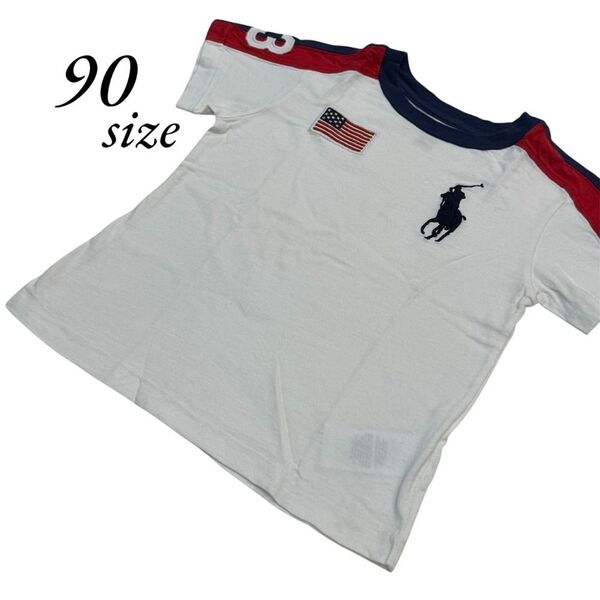 Tシャツ 半袖 90 ラルフローレン ポロ 白 綿100 2T キッズ