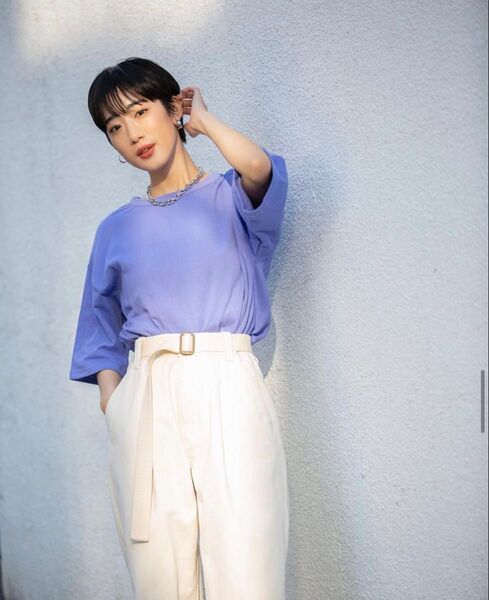 新品SeaRoomlynn C/2 FACE LOOSE Tシャツ アイリス