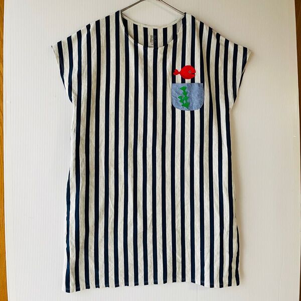 グラニフ 金魚がにげた 五味太郎 チュニック ワンピース ボーダー Design Tshirts Store graniph