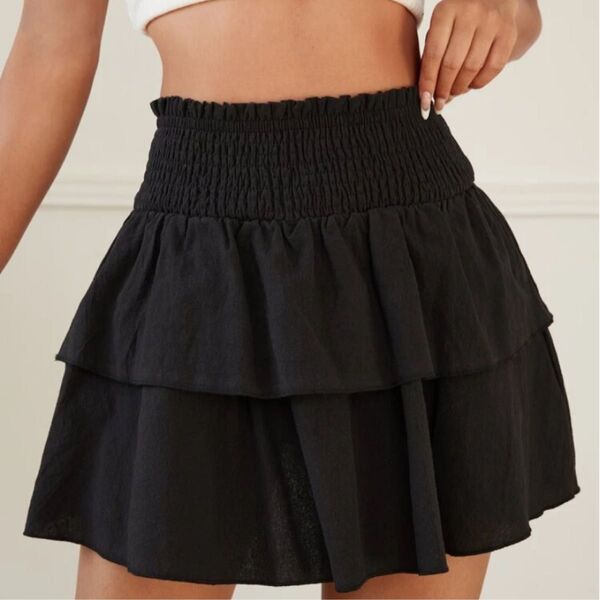 SHEIN スカート シズニルック 韓国 黒 ミニスカート M