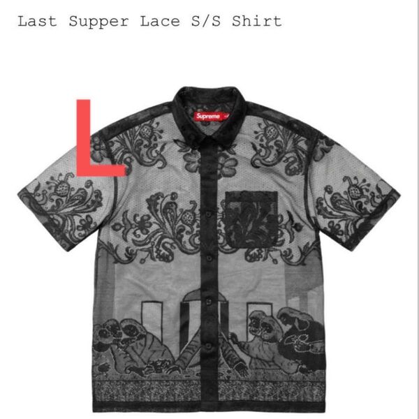 Supreme Last Supper Lace S/S Shirt 黒 Lサイズ