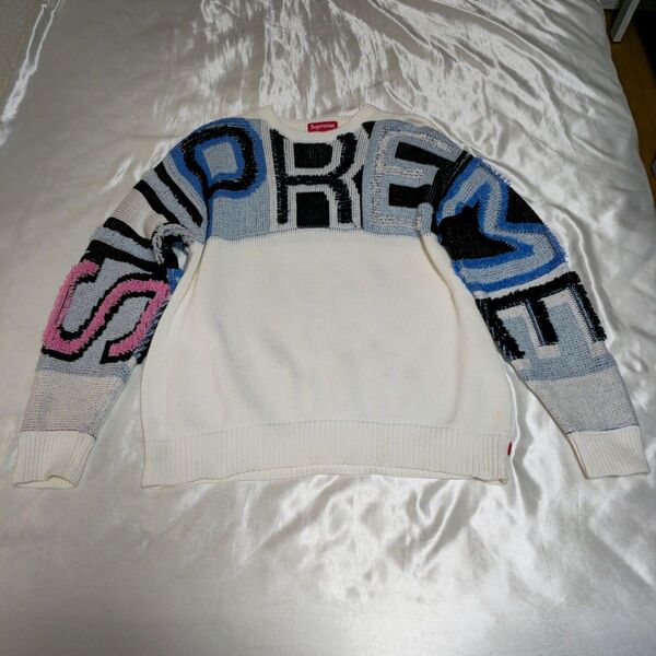 Supreme ロゴニットセーター ホワイト セーター ニット