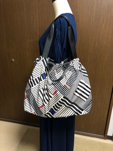 スリーフォータイム ブロックストライププリント3WAY BAG トートバッグ ショルダーバッグ ハンドバッグ