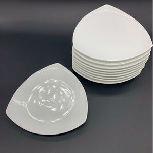 三角形のお皿 10枚セット 白 磁器 おしゃれ