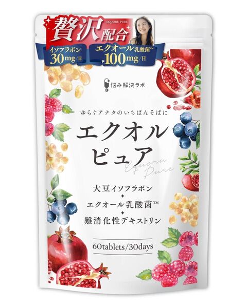エクオルピュア イソフラボン 42mg エクオール 国内製造 ビタミンB6