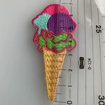 62。アイスクリーム アイス アイロンワッペン カワイイ 可愛い アップリケ カラフル 刺繍ワッペン 3.3x7 手工芸_画像5