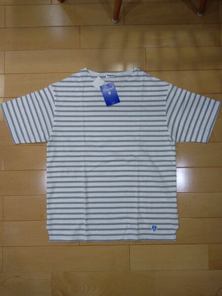 新品未使用 ORCIVAL 半袖 ボートネック Tシャツ オーシバル オーチバル サイズ4 Mサイズ グレー×白 ボーダー
