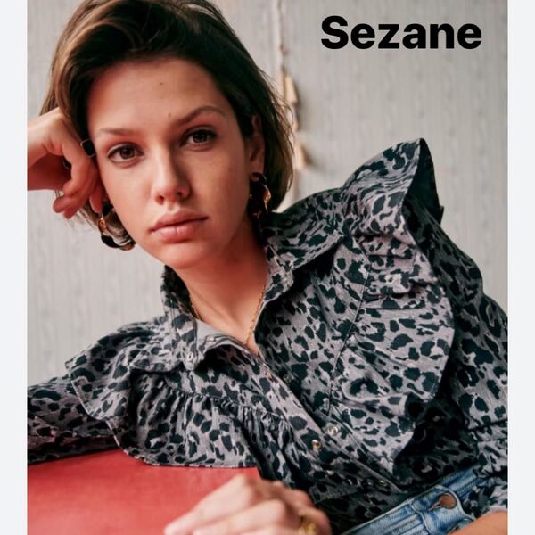 美品★Sezane レオパード ブラウス シャツ セザンヌ 38サイズ M