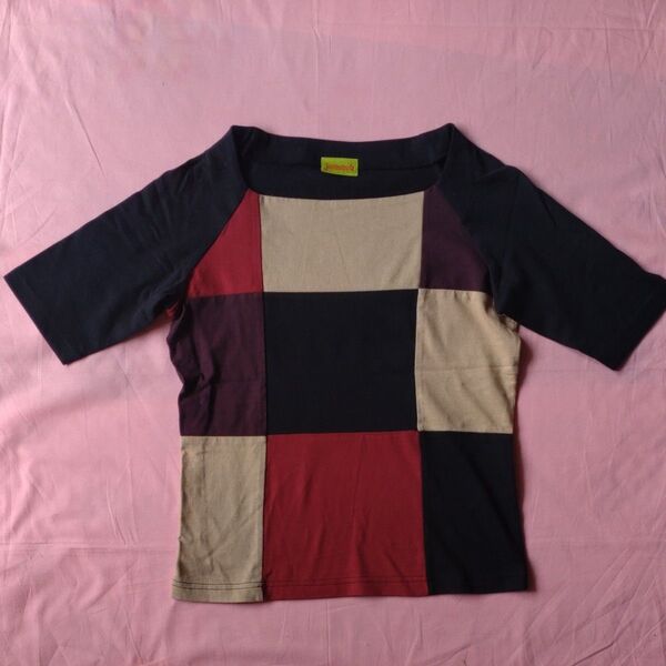 Jocomomolaホコモモラ トップス 半袖Tシャツ カットソー M Sybilla 黒 ベージュ イトキン製 【美品】