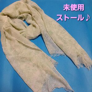 未使用 花柄ストール フリンジ付き 軽量 やわらか♪ 春夏♪