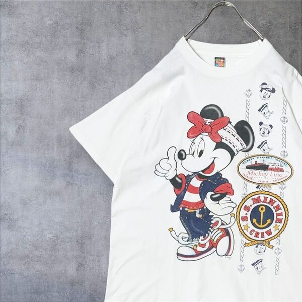 90s USA製 DISNEY ミニーマウス Tシャツ シングルステッチ ビンテージ ミッキーマウス vintage ビンテージ