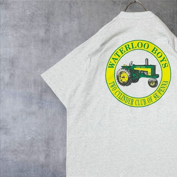 90s 企業系 トラクター シングルステッチ ポケット Tシャツ グレー XL ポケT vintage ビンテージ ヴィンテージ