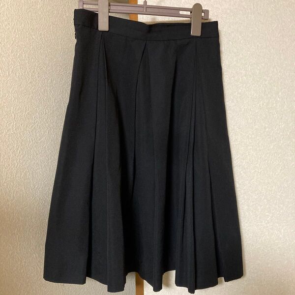 aprtbylowrys膝丈Aラインスカート黒ブラック