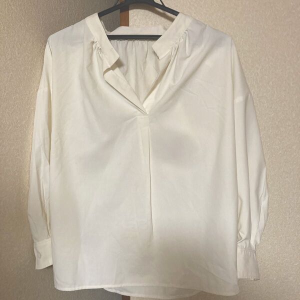 NATURALBEAUTYBASIC ホワイトスキッパーシャツ レディース