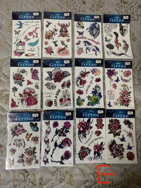 【ピーチさんご専用】TATTOOタトゥーシール刺青入れ墨シールタトゥー 59枚セット+お任せ10枚、合計69枚