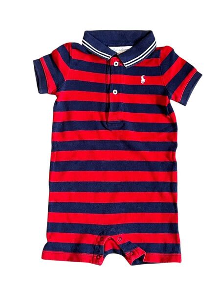 Ralph Lauren ラルフローレン ベビー服 ボーダーデザインロンパース ショートオール