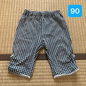 1-94 西松屋 チェック7分丈パンツ 90