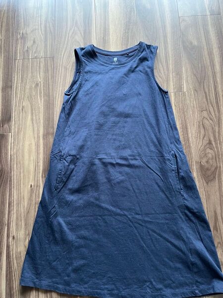 ユニクロ UNIQLO キッズ ノースリーブワンピース 140 ネイビー
