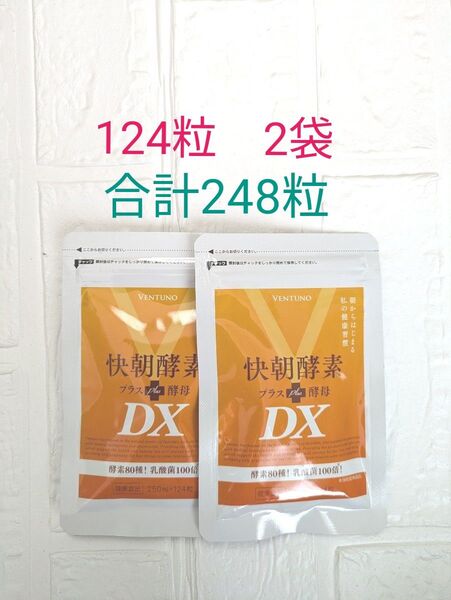 快朝酵素プラス酵母DX 124粒 2袋