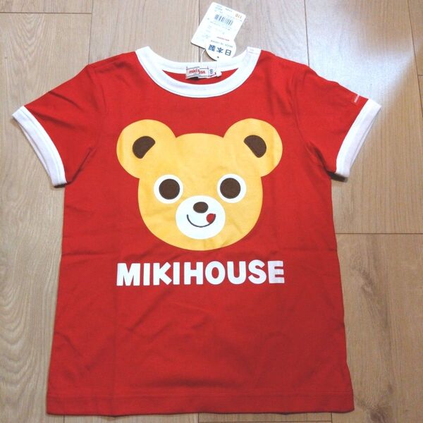 新品 タグ付き キッズ 子供MIKIHOUSE クマ 半袖 Tシャツ レッド 110 ミキハウス
