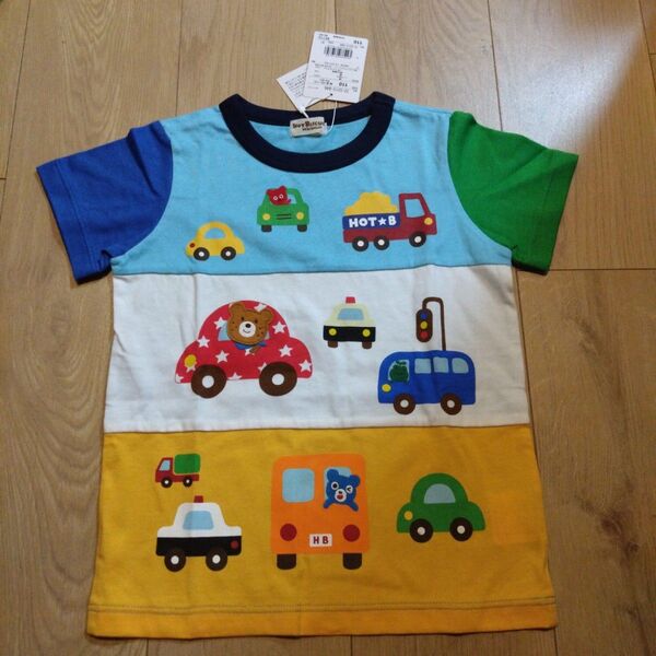 新品 タグ付き キッズ 子供 HOTBISCUITS 半袖 Tシャツ 110 車 ミキハウス のりもの バス トラック
