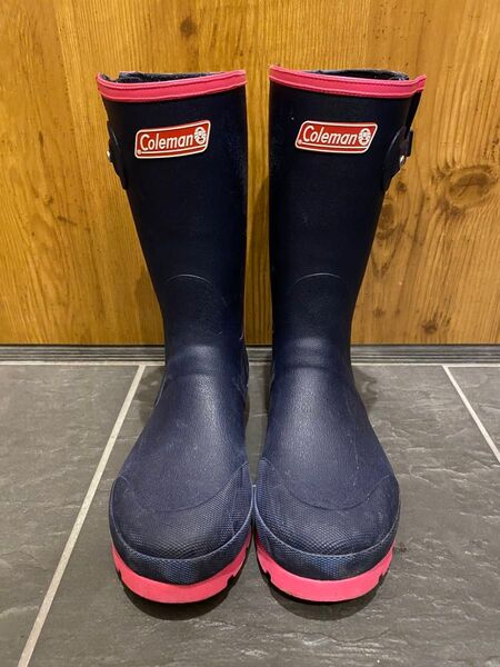 ☆ コールマン ☆ Coleman レインブーツ 長靴 22 ネイビー ピンク