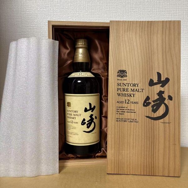サントリー ピュアモルト ウイスキー 山崎12年 向獅子 木箱付 SUNTORY WHISKY YAMAZAKI 古酒未開封(2)