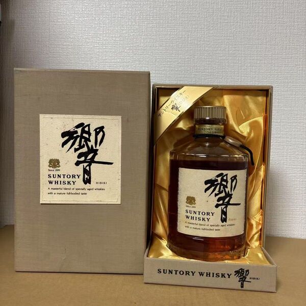 サントリーウイスキー響 裏ゴールドラベル 向獅子 箱付き 未開封 液面低い 古酒 SUNTORY WHISKY HIBIKI