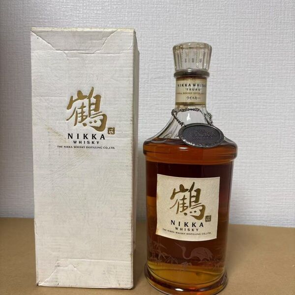 ニッカ ウイスキー 鶴 スリムボトル 箱付き 古酒 NIKKA WHISKY ジャパニーズウイスキー 未開封 TSURU