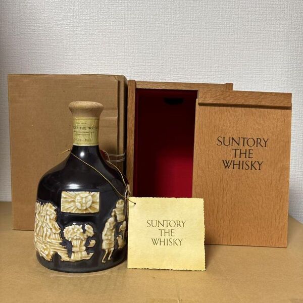 サントリー ザ ウイスキー 有田焼 陶器ボトル 木箱付き 未開封 SUNTORY THE WHISKY 古酒