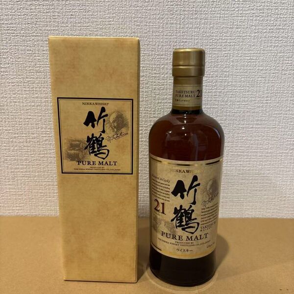 ニッカ ピュアモルト ウイスキー 竹鶴21年 未開封 古酒 NIKKA PURE MALT 国産 ウイスキー