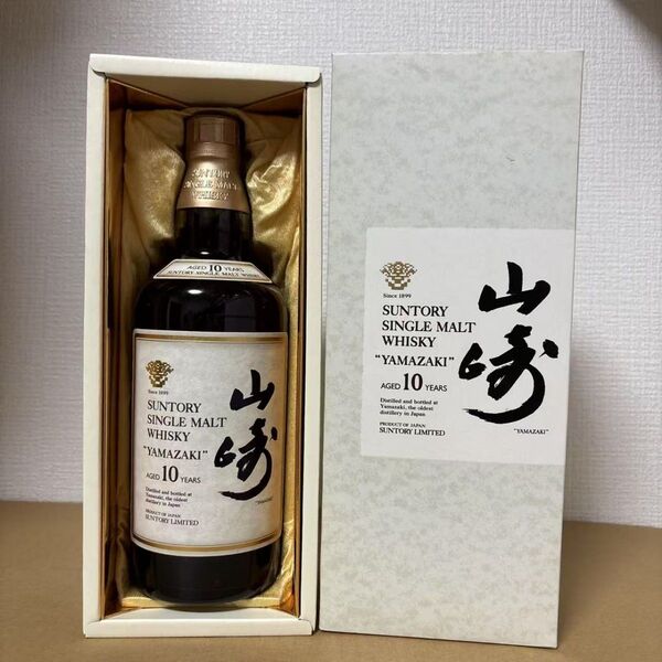 サントリーシングルモルトウイスキー 山崎10年 箱付き 旧ラベル 箱付き 未開封 SUNTORY YAMAZAKI 古酒